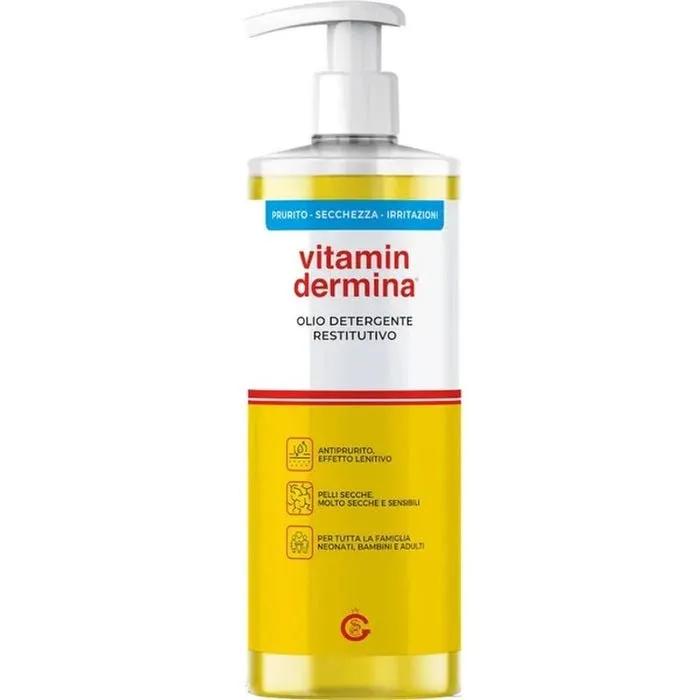 Vitamindermina Olio Detergente Restitutivo Anti-Prurito Viso e Corpo 500 ml