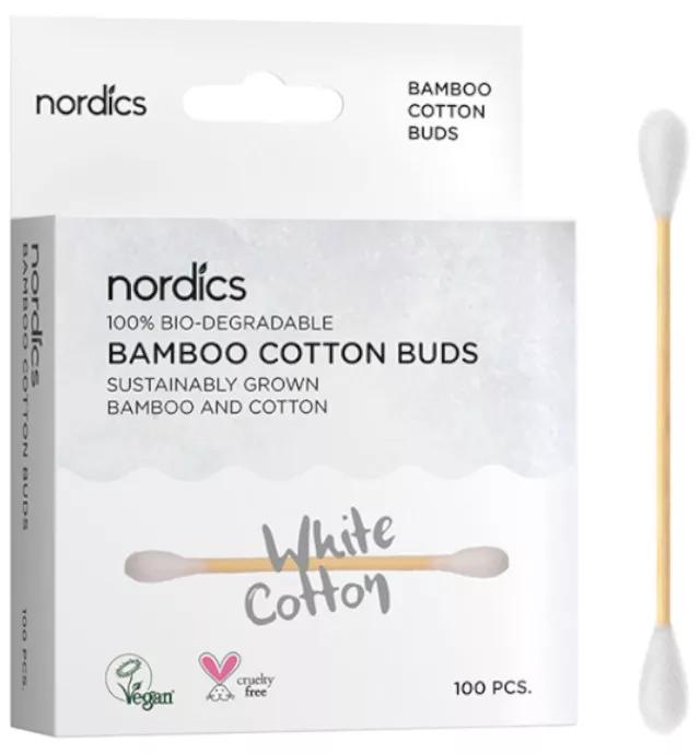 Nordics Bastoncillos Bambú y Algodón Biodegradables 100 uds