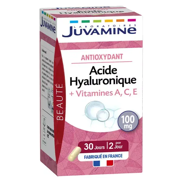 JUVAMINE ACIDE HYALURONIQUE VITAMINES A C E Antioxydant 60 gélules végétales