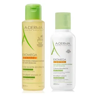 A-Derma Exomega Control Emollient Cream 400 ml + Duschöl 500 ml