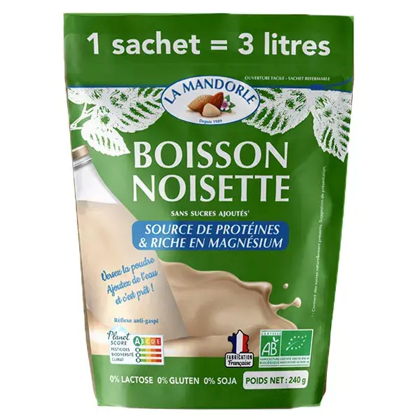 La Mandorle Boisson Végétale Noisettes en Poudre Bio 240g