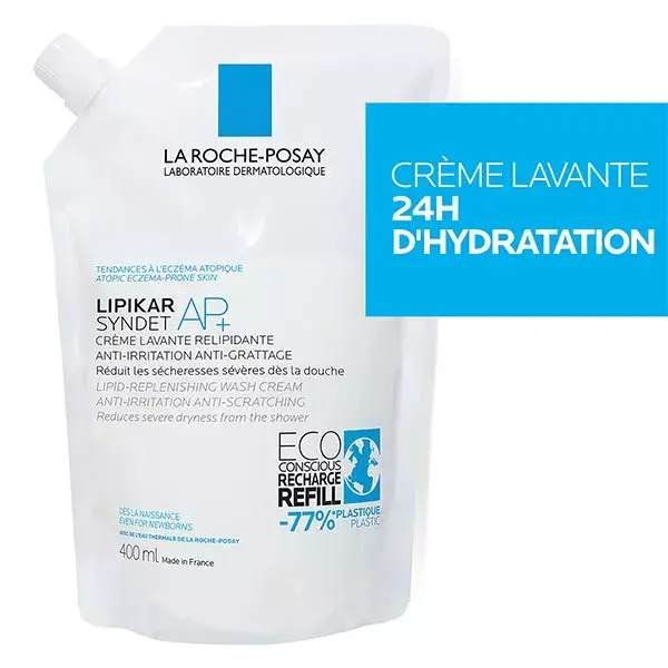 La Roche Posay Lipikar Syndet AP+ Crème Lavante Relipidante Éco Recharge 400ml