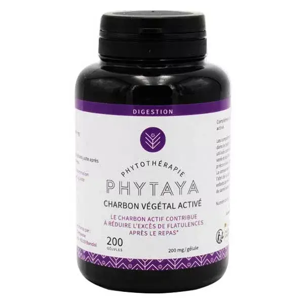 Phytaya Digestion Charbon Végétal Activé 200 gélules