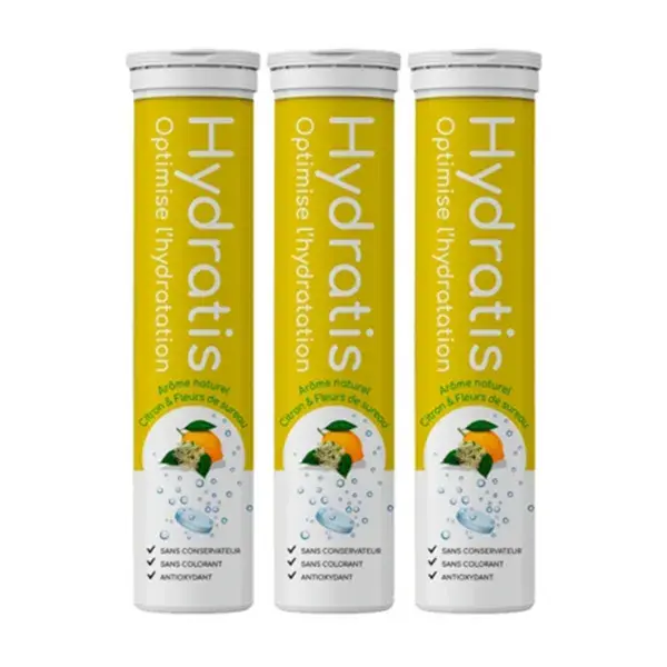 Hydratis Solución Hidratante Flor de Saúco Limón 3 x 20 pastillas