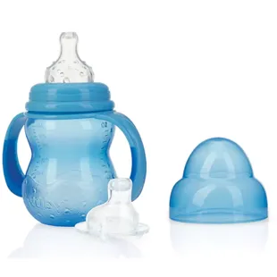 Nûby Training Bottle with Teat and Mouthpiece +0m 240 ml Blue