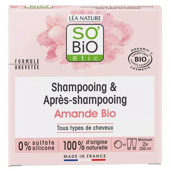 So'Bio Étic Shampooing et Démélant Solide Amande Bio 65g