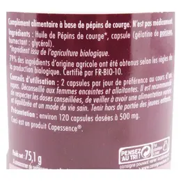 Superdiet Huile de Pepin de Courge 120 capsules