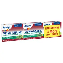 Alvityl Veino-Draine Circulation, jambes légères dès 12 ans 3 x 30 gélules