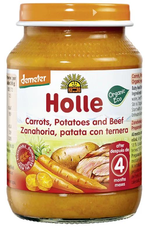 Holle Potito Wortel Aardappel en Rundvlees +4m 190 gr