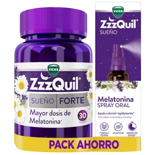 ZzzQuil Sleep Forte Higher Dose Melatonin 30 Gummies + Melatonin Oral Spray 30 ml