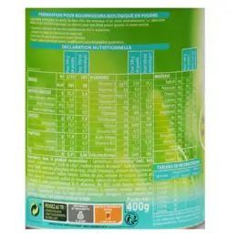 France Bébé Nutrition Lait Infantile 1er Âge Bio 400g