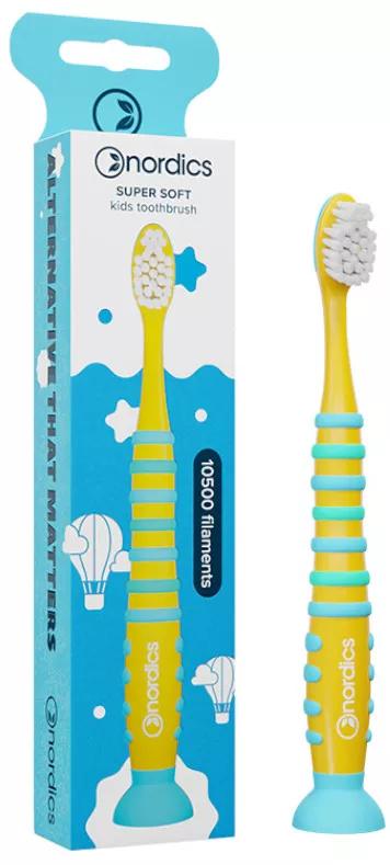 Nordics Escova de Dentes para Crianças 10.500 Foguete Amarelo
