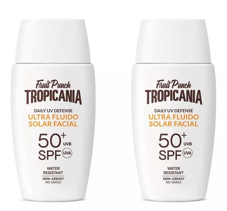 Ultra-vloeibare zonnebrandcrème voor het gezicht SPF 50+ Tropicania 50ml + 50ml DUPLO
