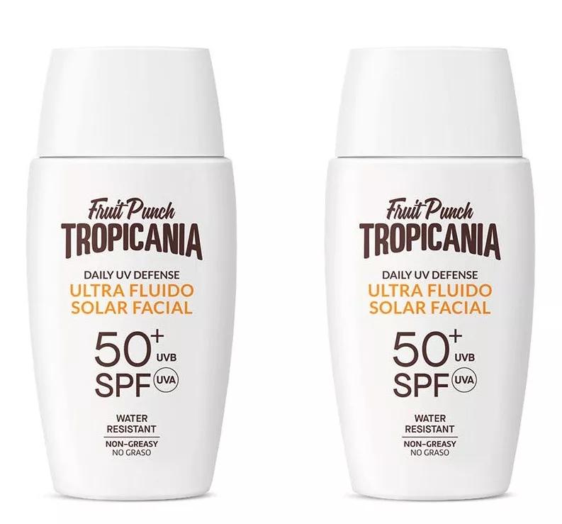 Ultra-vloeibare zonnebrandcrème voor het gezicht SPF 50+ Tropicania 50ml + 50ml DUPLO