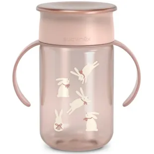 Suavinex Wonderland 360º Cup with Handles and Spill-Proof Design, Pink +12m 340ml