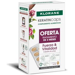 Keratin treatment hair and nail Klorane 3 x 30 capsules triple