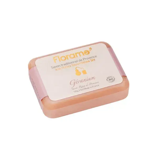 Florame Traditional Soap of Provence with Organic Geranium Essential Oils 100g