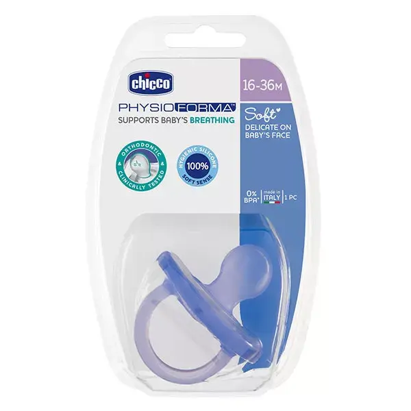 Chicco Sucette Physio Soft Tout Silicone +16m Vert