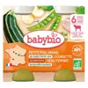 Babybio Repas Midi Pot Petits Pois Panais Courgette Veau +6m Bio 2 x 200g