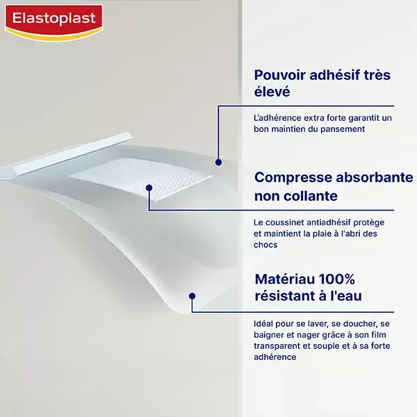 Elastoplast Waterproof Pansement XXL Stérile 8cm x 10cm 5 unités