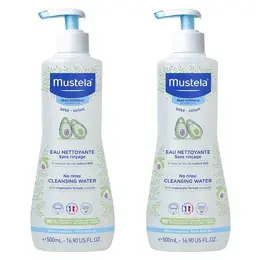 Mustela Bain & Toilette Eau Nettoyante Sans Rinçage Lot de 2 x 500ml