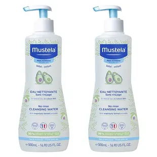 Mustela Bain & Toilette Acqua Detergente Senza Risciacquo Lotto di 2 x 500ml