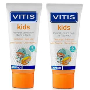Vitis Kids Gel Dentífrico Sabor Cereja +6m 2x50 ml