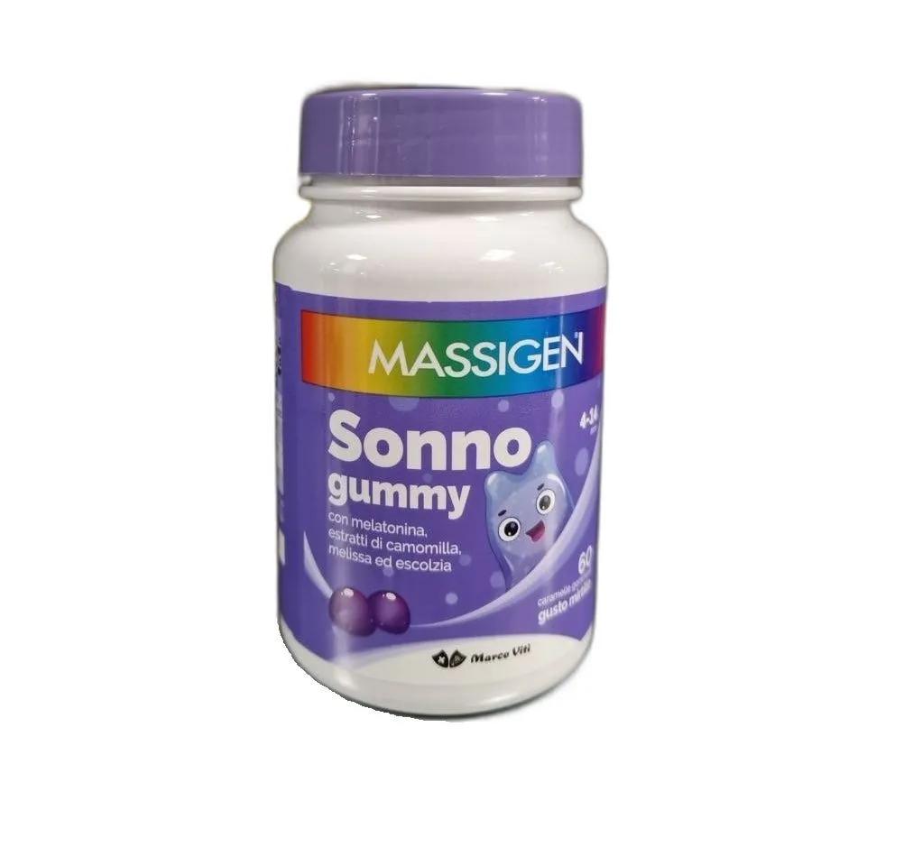 Massigen Sonno Gummy Bambini Integratore per il Sonno con Melatonina Bambini 60 Caramelle Gommose