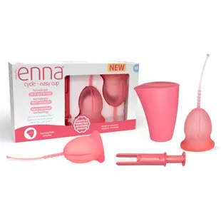 Enna Easy Menstruationstasse Größe M 2 Einheiten + Sterilisator + Applikator