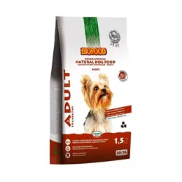 Biofood Chien Mini Croquettes Petit Chien Adulte sans Céréales 1,5kg