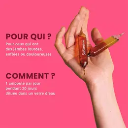 Santarome Bio - Jambes Légères Bio - Favorise la circulation - 20 ampoules