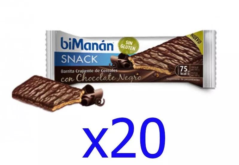 Bimanán Snack Sin Gluten Chocolate Negro 20 uds