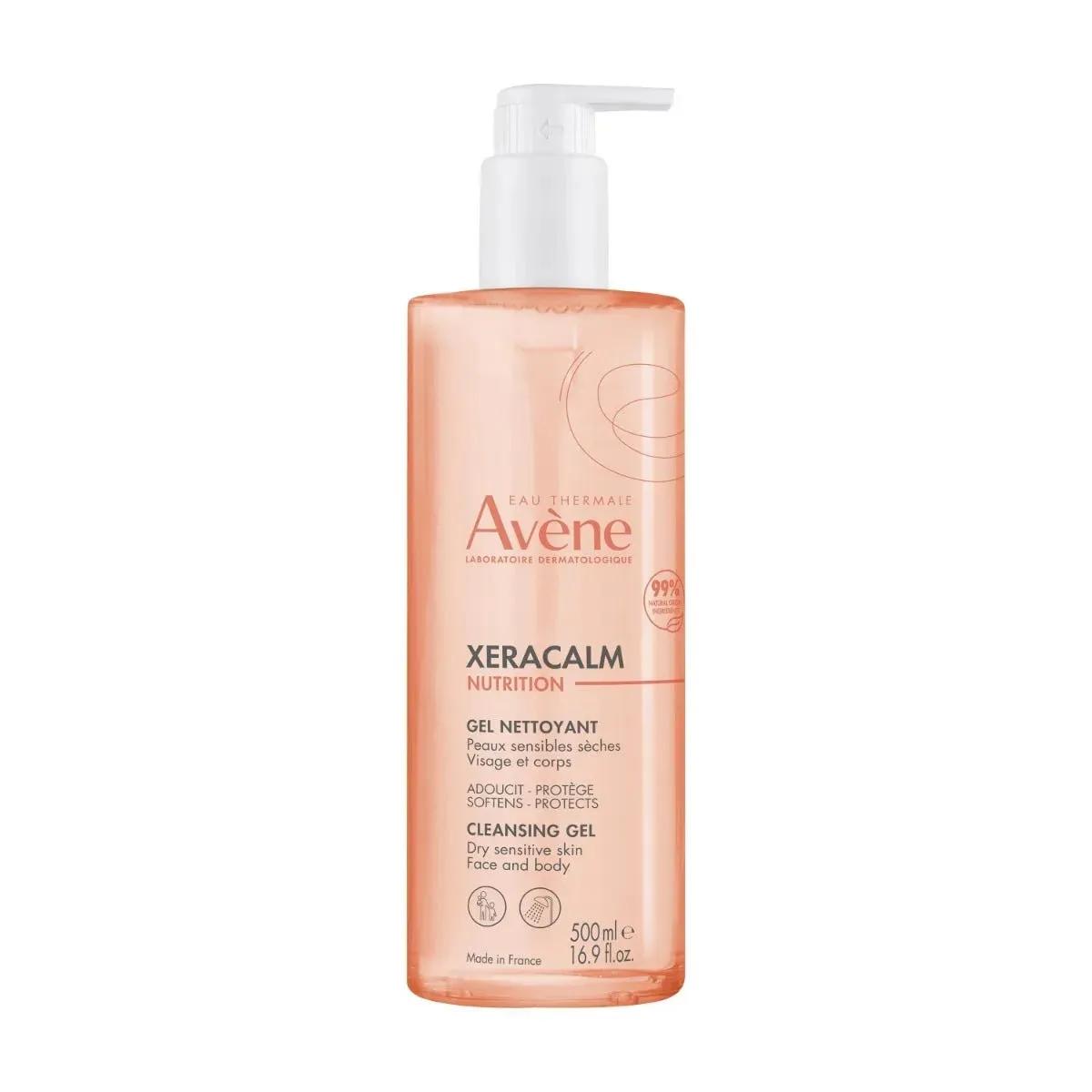 Avène Xeracalm Nutrition Gel Detergente Viso e Corpo per Pelli Secche e Sensibili 500 ml