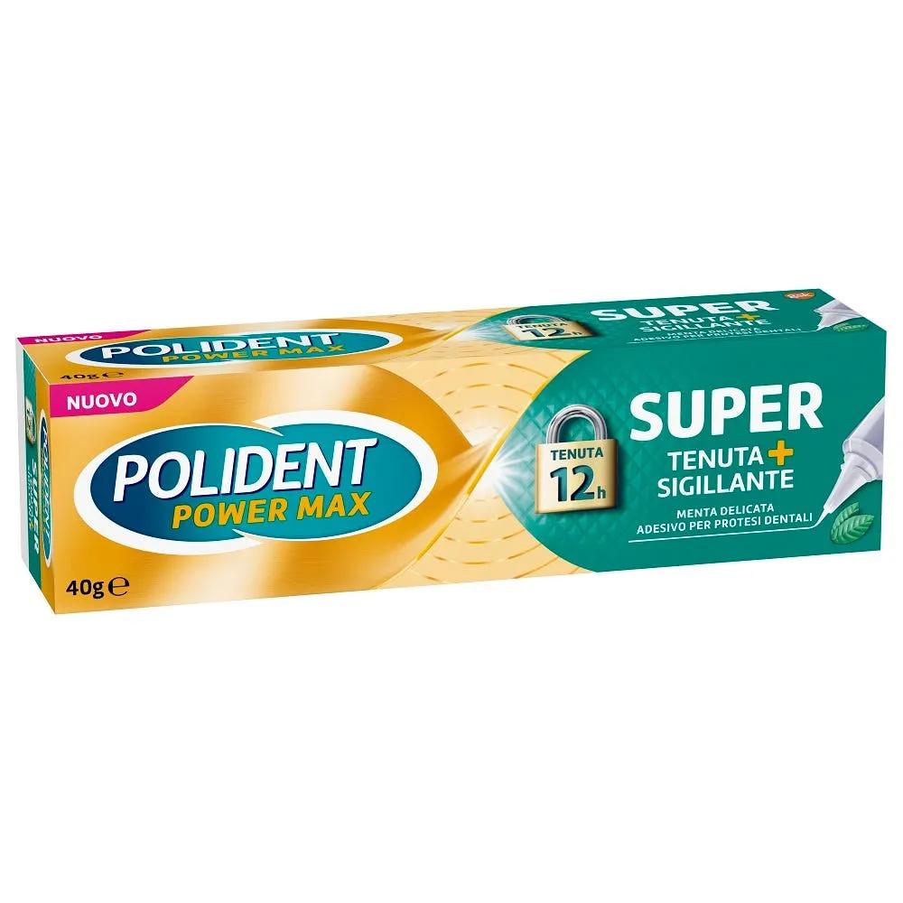 Polident Super Tenuta+Sigillante Adesivo per Protesi Dentale Gusto Menta 40 g