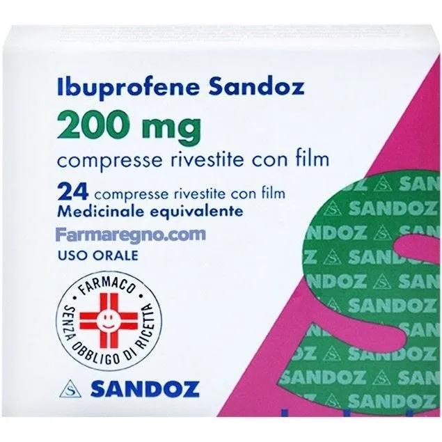 Ibuprofene Sandoz 200 mg Antidolorifico 24 Compresse Rivestite