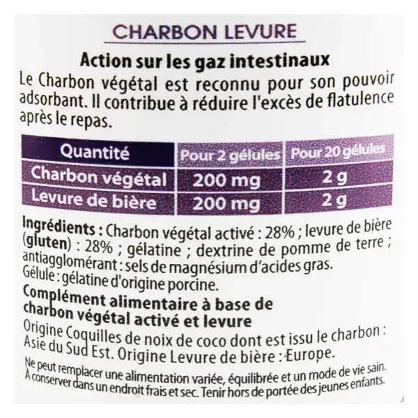 Juvamine Charcoal & Yeast 120 Capsules