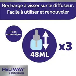 FELIWAY Optimum Pack éco 3 recharges Anti-stress chat nouvelle formule 3x30 jours