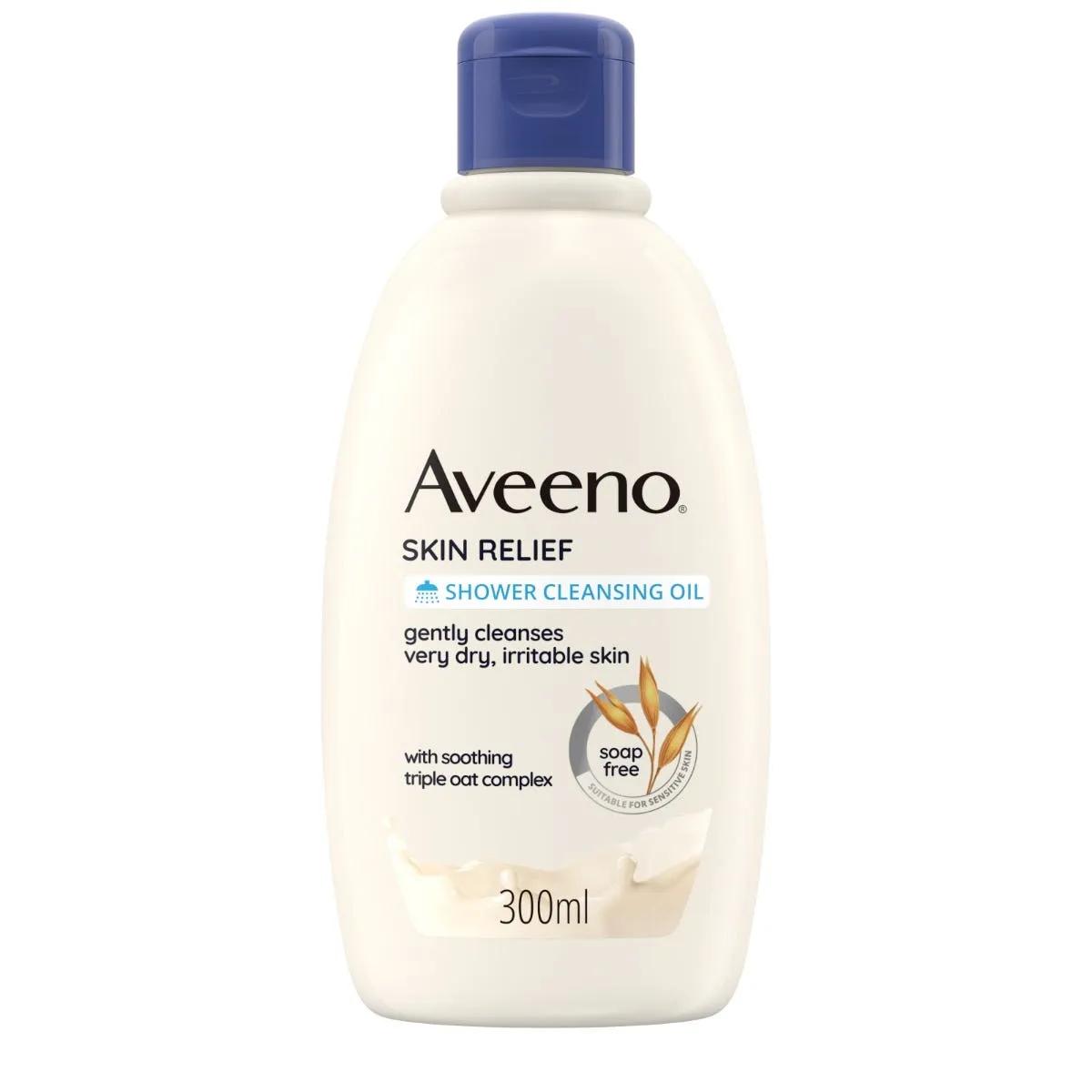 Aveeno Skin Relief Detergente Olio Bagnodoccia Lenitivo Pelli Sensibili Senza Sapone e Solfati 300 ml