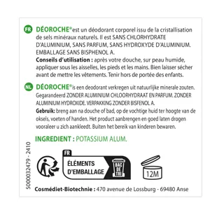Déoroche Stick Alun (verde) Certificata BDIH formato viaggio 30g