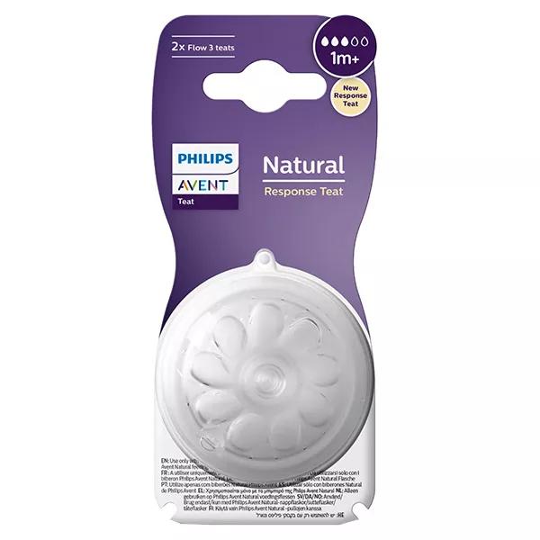 Avent baby pacifier Natural Response T3 +1m pack of 2 | French Parapharmacy