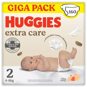 Pañales Bebe Huggies Natural Care Recién Nacido 8 X 20 Und