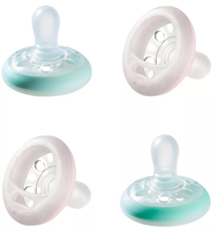 Ciuccio Tommee Tippee Natural Star Night Blu/Bianco 0-6 mesi 4 unità