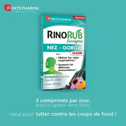 Forté Pharma RinoRub Rhume Nez Toux Gorge Eucalyptus 15 comprimés