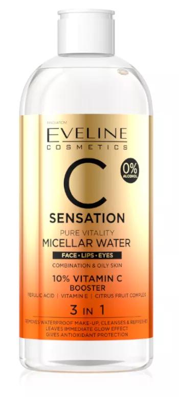 Eveline C Sensation Pure Vitality 3 em 1 Água Micelar 400 ml