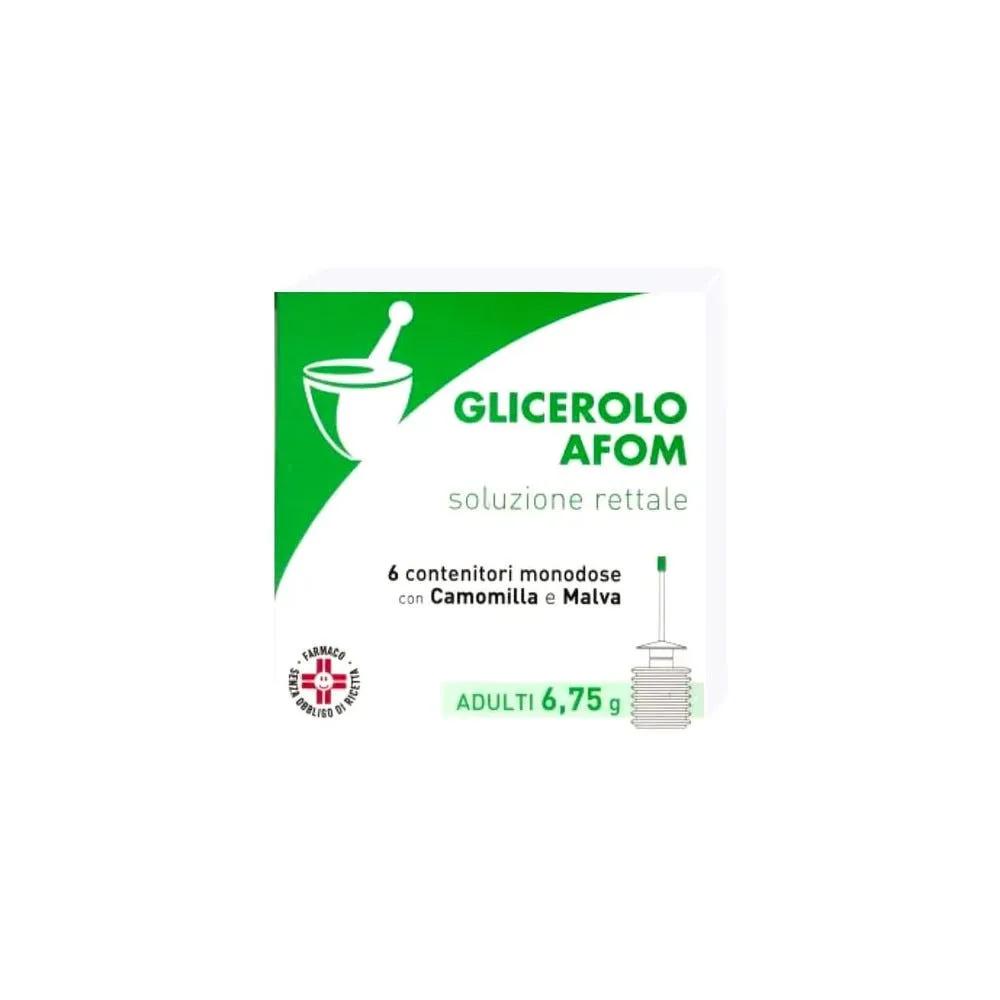 Glicerolo Afom Adulti 6,75g Soluzione Rettale 6 Contenitori Monodose con Camomilla e Malva