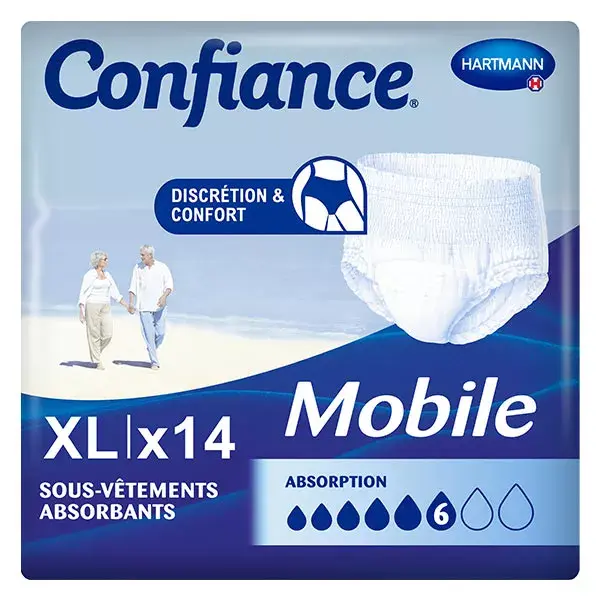 Hartmann Confiance Mobile Absorption 6 Gouttes Taille XL 14 sous-vêtements