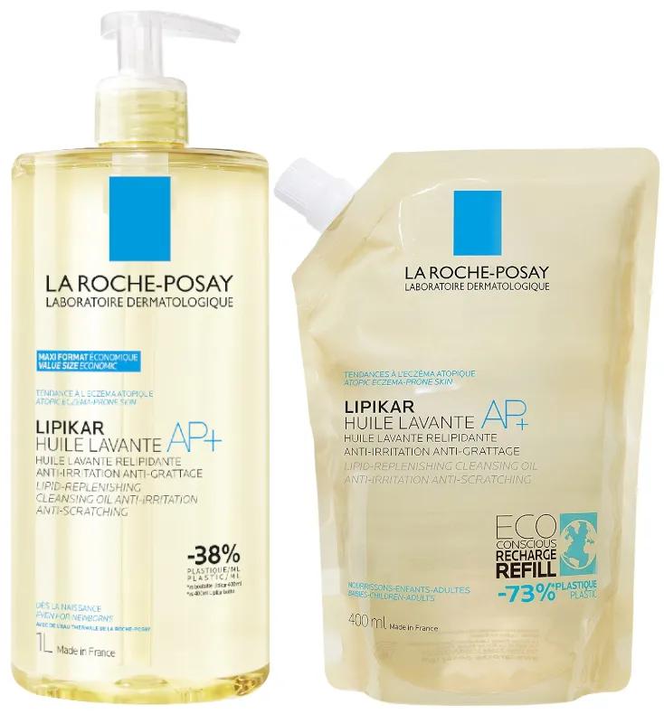 La Roche Posay Lipikar AP+ Reinigungsöl 1 Liter + Nachfüllung 400 ml