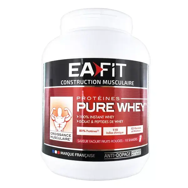 EAFIT Pure Whey crescita muscolare gusto yogurt frutta rosso 750g
