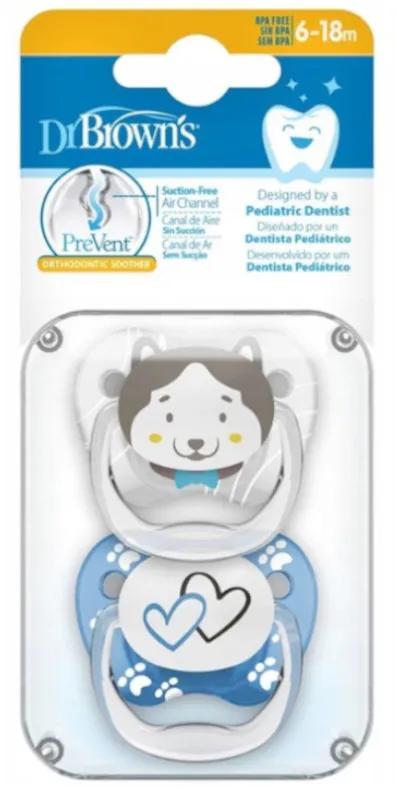 Dr. Brown's Prevent Classic Sucette Animaux Bleu 6-12m 2 unités