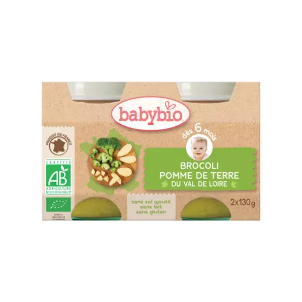 Babybio Mes Légumes Tarros con Brócoli y Patatas a partir de 6 meses 2 x 130g